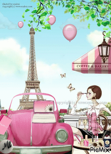 París en rosa - GIF เคลื่อนไหวฟรี