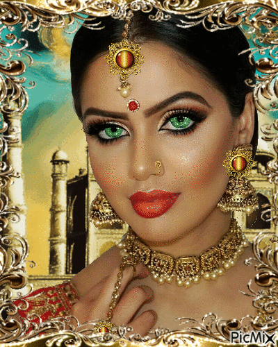 mujer india - GIF animado grátis