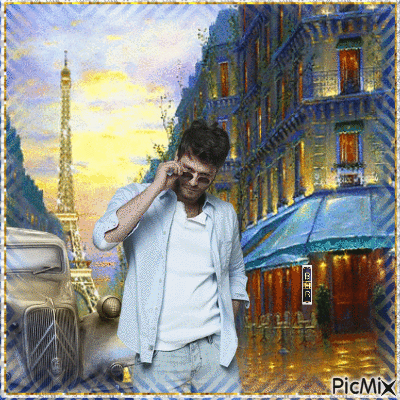 man in paris - Δωρεάν κινούμενο GIF