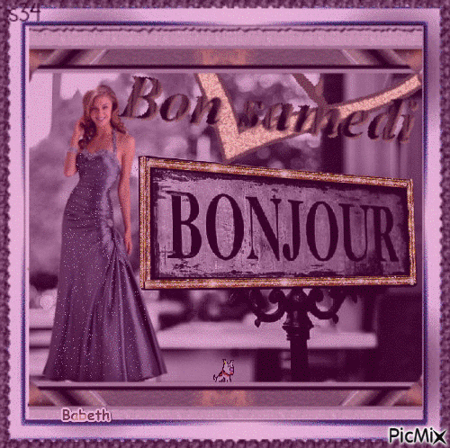 bon samedi bonjour - Animovaný GIF zadarmo