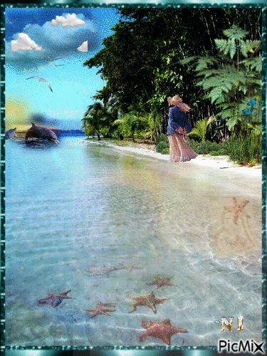 Na praia tropical - Free animated GIF
