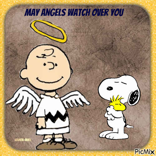 Snoopy -angels-cartoon - Animovaný GIF zadarmo