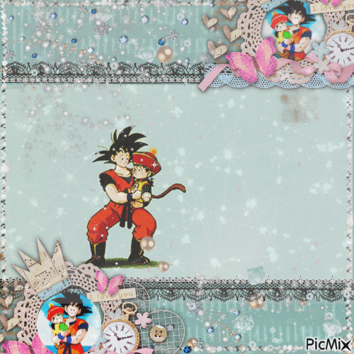 Goku and Gohan ❤️ elizamio - Δωρεάν κινούμενο GIF
