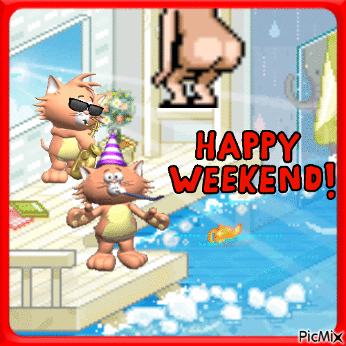 happy weekend - GIF animé gratuit