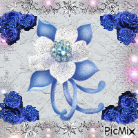 fleur bleue - Gratis animerad GIF
