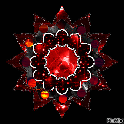 Mandala ♥ rubis - Darmowy animowany GIF