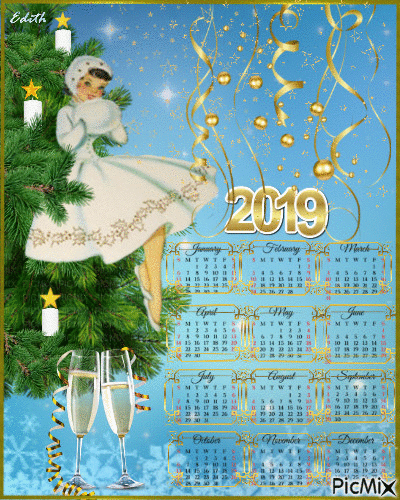 naptár - calendar 2019 - 免费动画 GIF