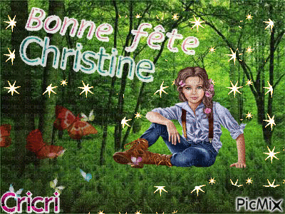 Bonne fête Christine - GIF animé gratuit