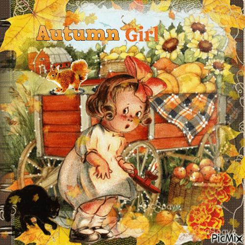 Autumn Girl - Δωρεάν κινούμενο GIF