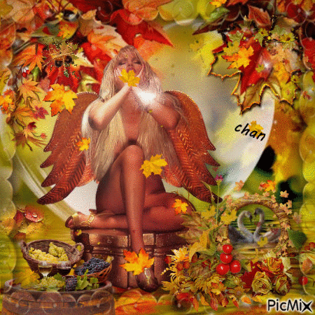 Autumnal angel - Gratis animeret GIF
