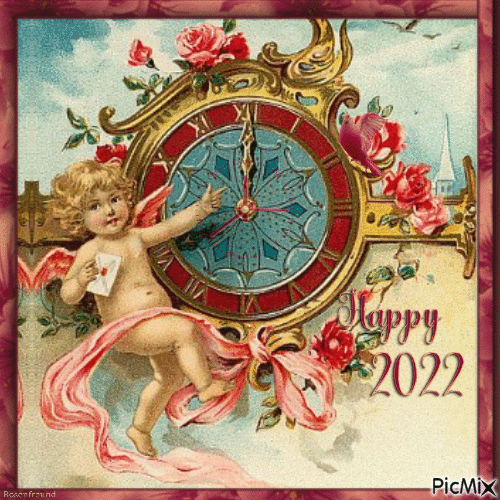 Vintage happy new year - GIF animado gratis