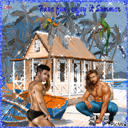 Have fun, enjoy its Summer. Boys - Darmowy animowany GIF