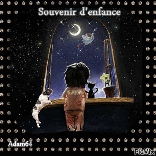 "Bonne nuit"Souvenir d'enfance - Animovaný GIF zadarmo