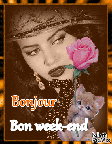 Bonjour Bon week-end - Animovaný GIF zadarmo