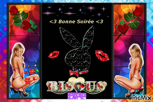 2 bonne soiree bisous - Δωρεάν κινούμενο GIF
