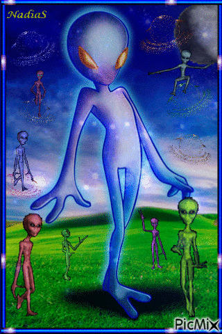 голубые инопланетяне - Animovaný GIF zadarmo