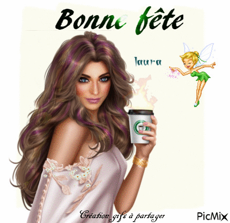 Bonne fête Laura - Бесплатный анимированный гифка