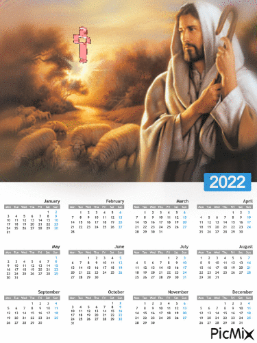 Kalendarz z Jezusem na 2022 - Gratis animerad GIF