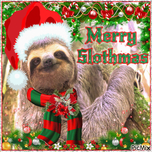 Merry Slothmas - GIF animate gratis