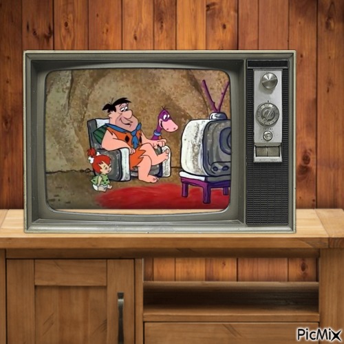 Flintstones on TV - PNG gratuit