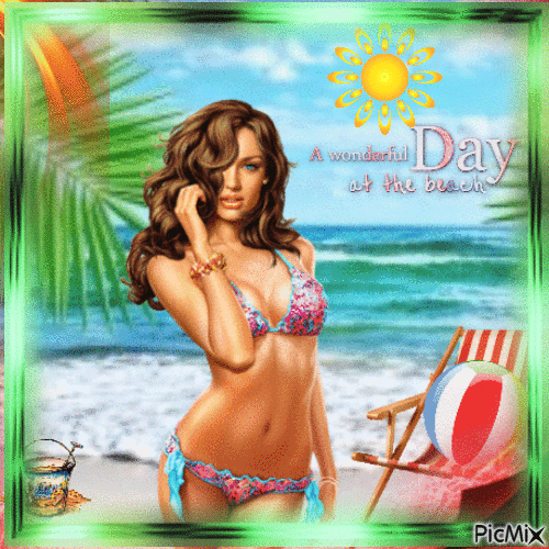 DAY AT THE BEACH - Free animated GIF