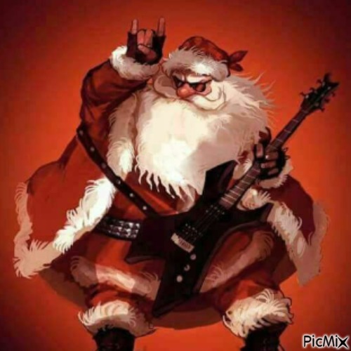 Noël avec un Père Noël Rock'n'roll - PNG gratuit