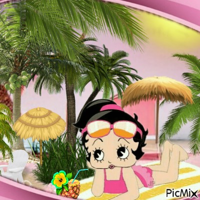 palm tree betty boop - png ฟรี