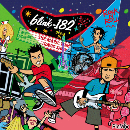 Blink-182 - Orange and blue - Free animated GIF