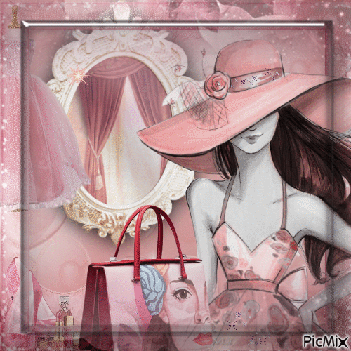 Stilvoller rosa Look - Бесплатни анимирани ГИФ