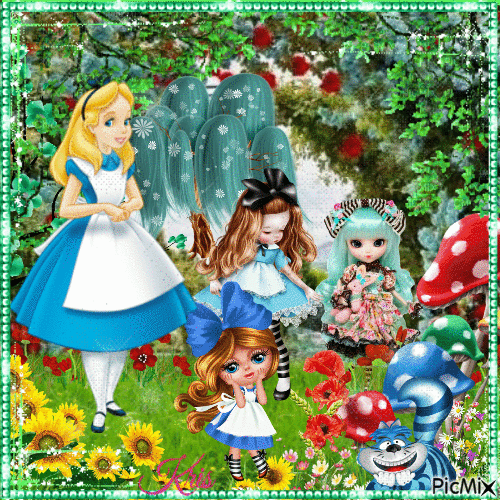 Poupées d'Alice au pays des merveilles - GIF animé gratuit