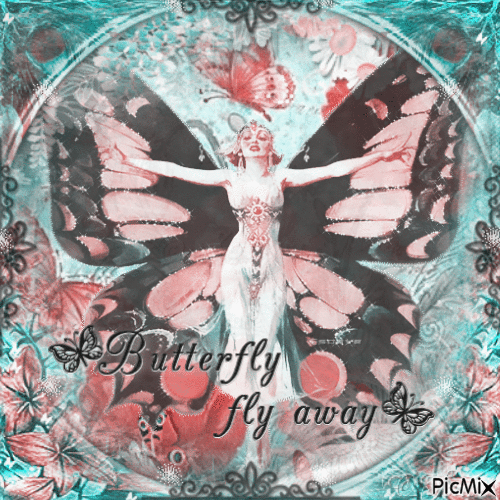 Fantasy,vintage,butterfly - Free animated GIF