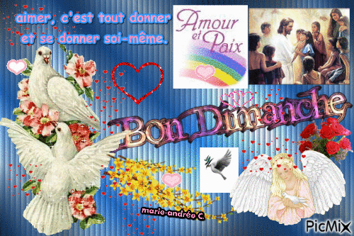 Les anges § paix,amour - colombe / citation . Bon dimanche - Darmowy animowany GIF