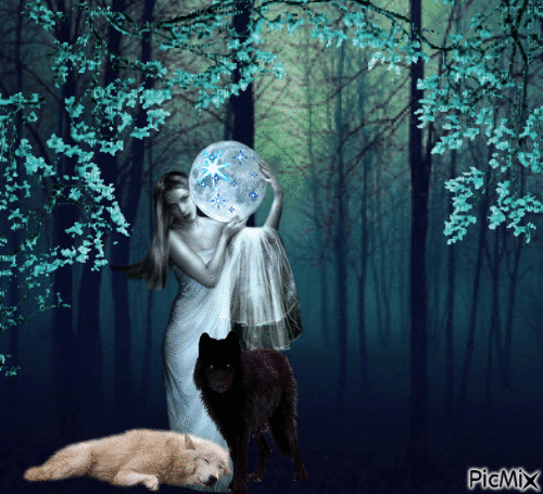 wolf moon - Free animated GIF