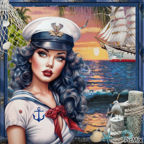 Mujer marinero - GIF animasi gratis
