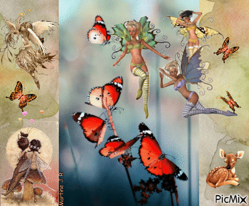 les fées aux papillons - Bezmaksas animēts GIF