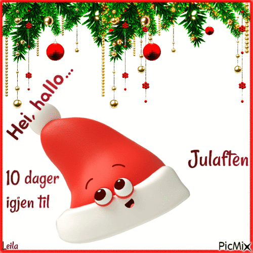 Hi, hello... 10 days to Christmas eve. - Ingyenes animált GIF