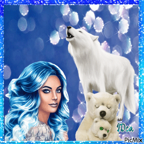 Belle le loup et les ours - Free animated GIF