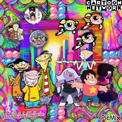 [[[Cartoon Network Characters with Rainbow Colours]]] - GIF animé gratuit