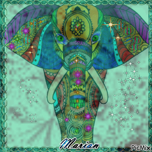 Elephant Mandala - Darmowy animowany GIF