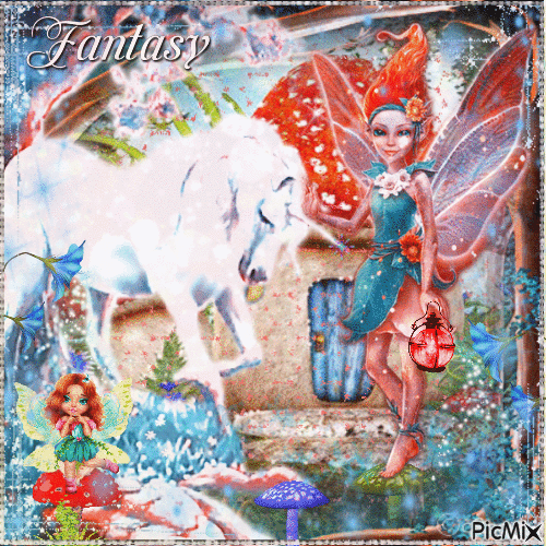 Unicorn and fairy - Ilmainen animoitu GIF