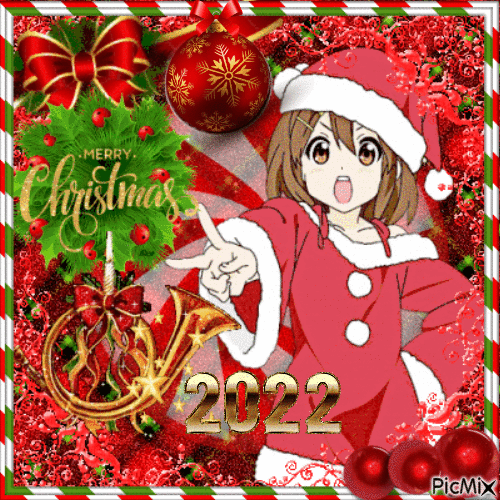 Manga Merry Christmas - GIF animé gratuit