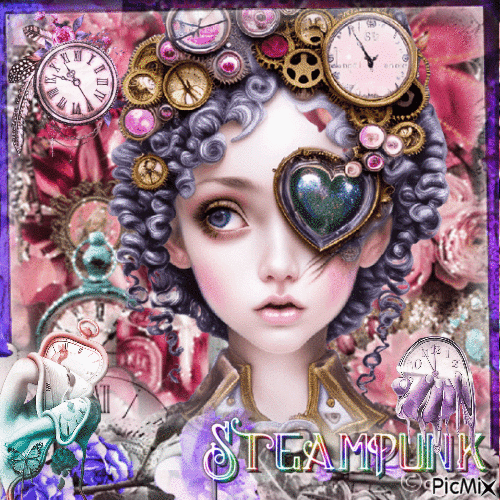 Steampunk Girl - Бесплатный анимированный гифка