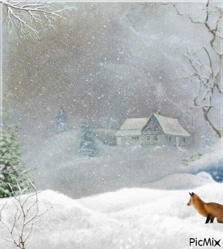 renard d'hiver - GIF animasi gratis
