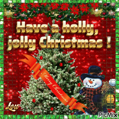 Have a holly,  jolly Christmas ! - GIF เคลื่อนไหวฟรี