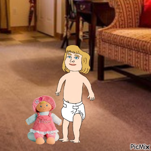Baby with dolly (my 2,345th PicMix) - png grátis