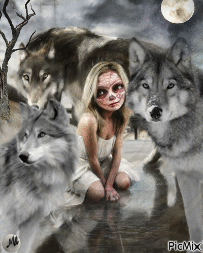Tres lobos - Gratis animeret GIF