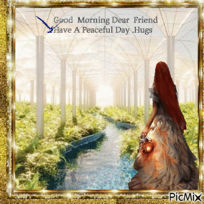 good morning dear friend have a peaceful day - Free animated GIF
