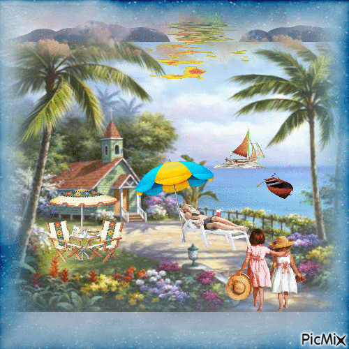 Apanhar o ar da praia - Darmowy animowany GIF