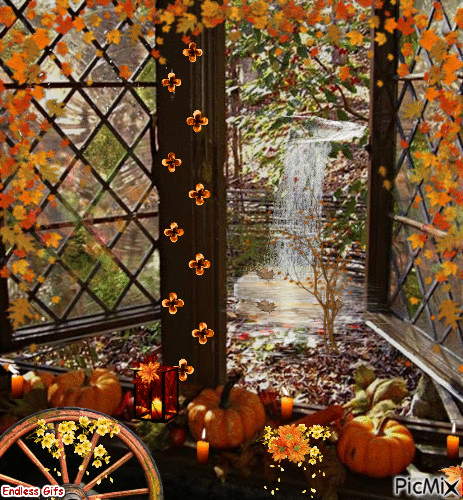 Autumn Window - Animovaný GIF zadarmo