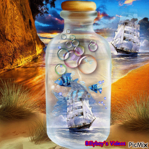 Ship In A Bottle - GIF animasi gratis